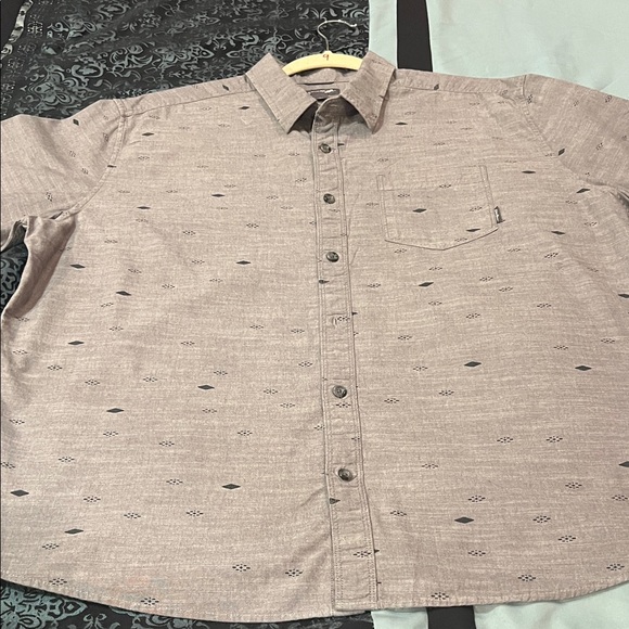 Eddie Bauer Men's Casual Gray Button Down Shirt, short sleeve, size 2XL - Picture 1 of 8